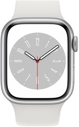 Bild von Apple Watch Series 8 45mm Aluminium silber Sportarmband weiß